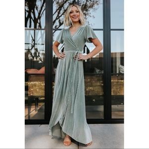 Baltic Born Andi Ribbed Velvet Wrap Dress